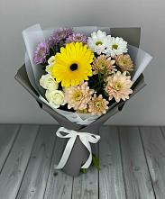 Букет цветов из:  Розы, Герберы и Хризантемы #REPLACE_PRED# Твери