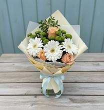 Букет герберы и розы #REPLACE_PRED# Твери Букет цветов из:  Герберы, Розы и Хризантемы #REPLACE_PRED# Твери